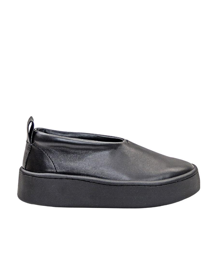 JIL SANDER Round-toe Leather Loafers In Black Product Image