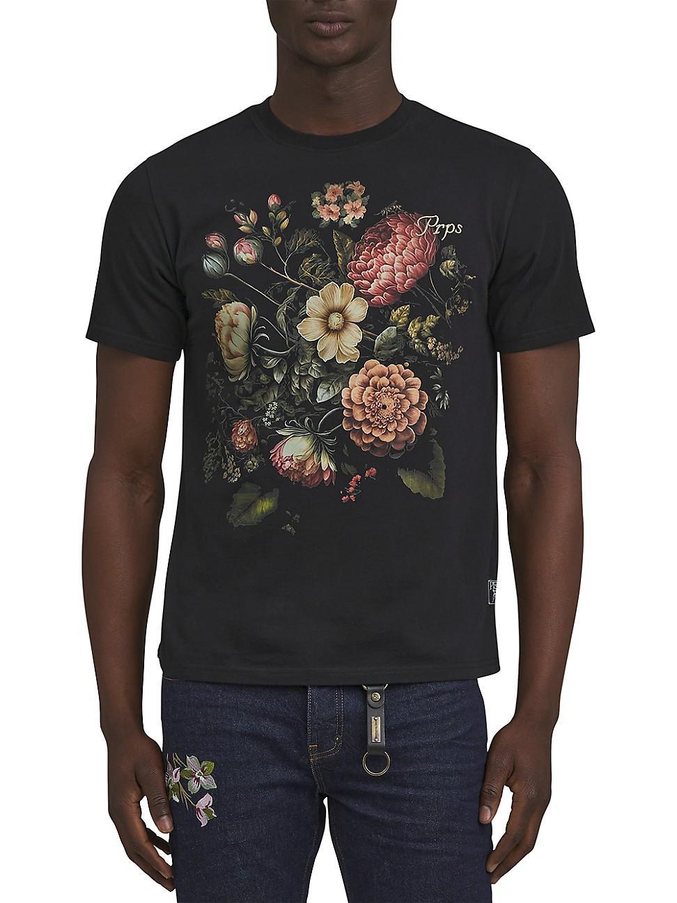 Mens Pillar Floral Cotton T-Shirt Product Image