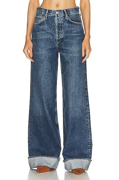 Dame Wide-Leg Cuffed Jeans Product Image