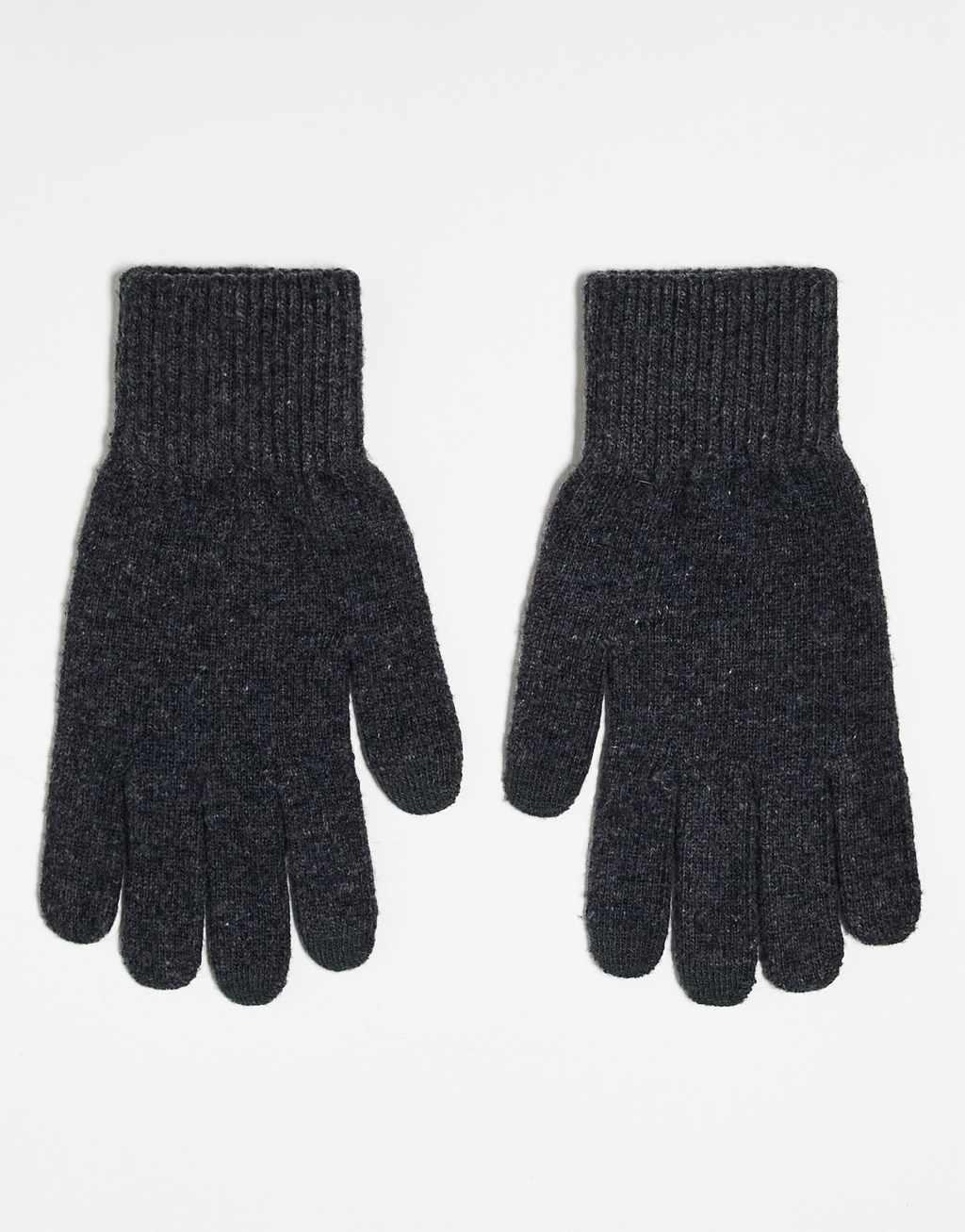 ASOS DESIGN touch screen gloves in polyester in gray Product Image