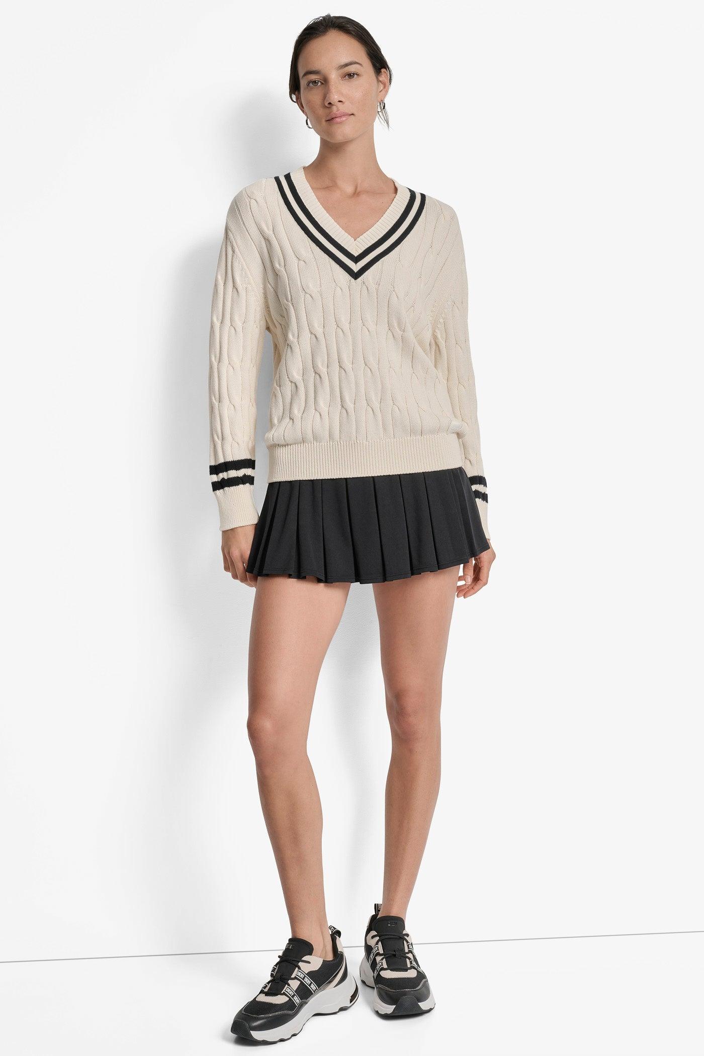 CABLE-KNIT TIPPED SWEATER Product Image