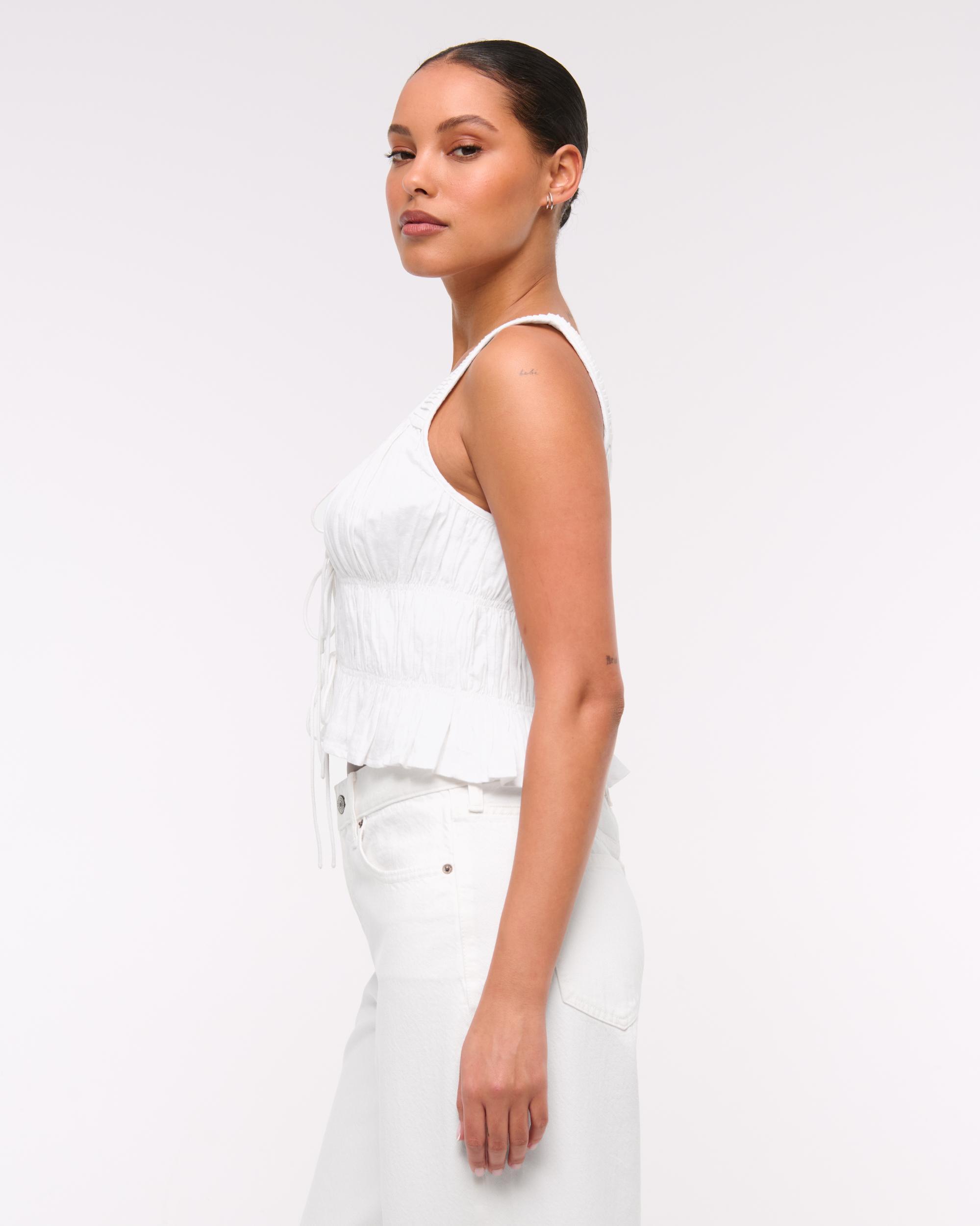 Ruched Tie-Front Top Product Image