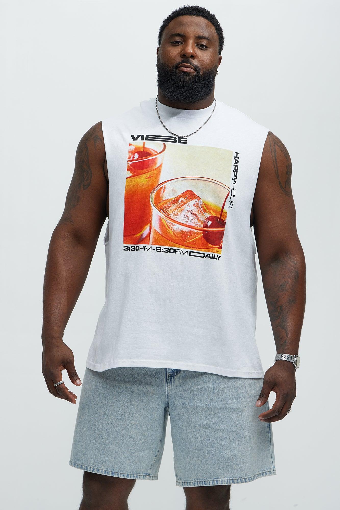 Vibe Happy Hour Muscle Tee - White Male Product Image