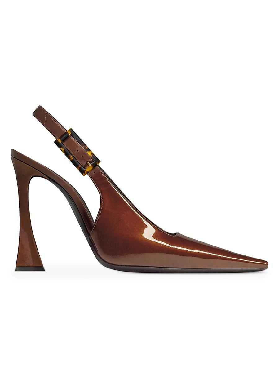 Saint Laurent Womens Dune Slingback Pumps In Patent Leather Product Image