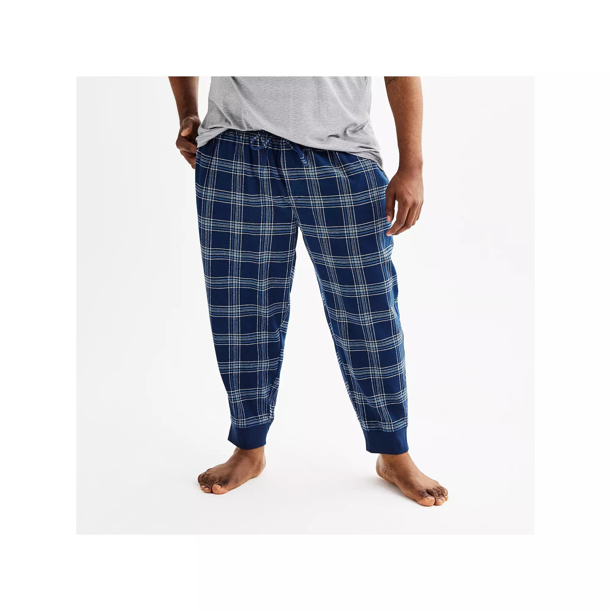 Big & Tall Sonoma Goods For Life® Flannel Banded Bottom Pajama Pants, Men's, Size: XL Tall, Blue Window Plaid Product Image