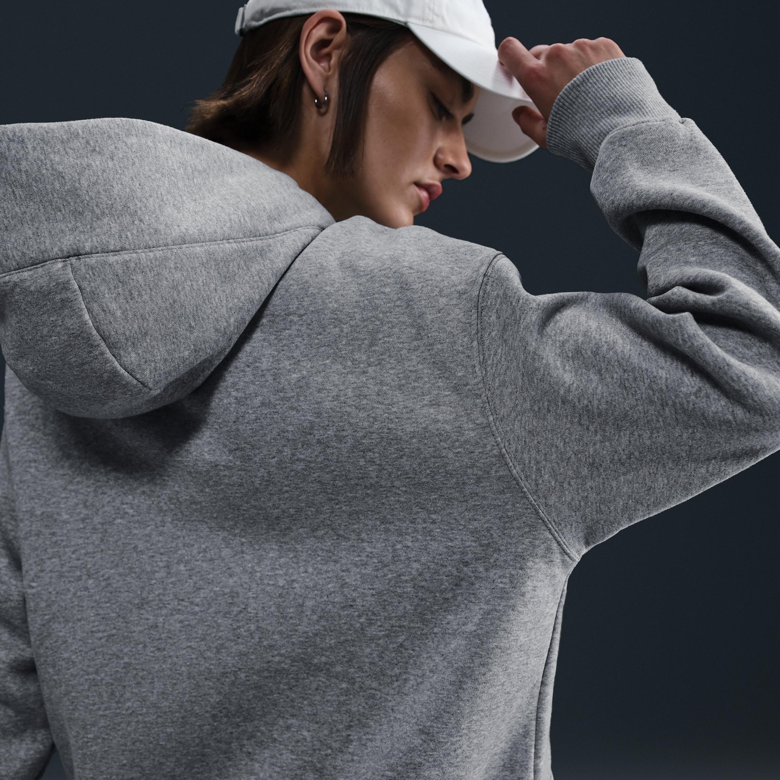 Nike Womens Nike Phoenix Fleece OS Pullover Hoodie - Womens White/Dark Grey Heather Product Image