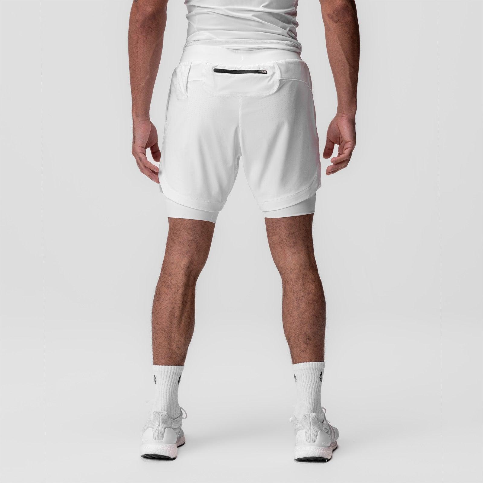 0866. Tetra-Lite® 7" Liner Short - White "Cyber"/White Male Product Image