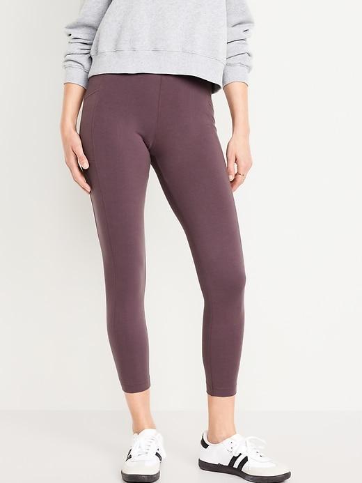 High-Waisted Side-Pocket 7/8 Leggings Product Image