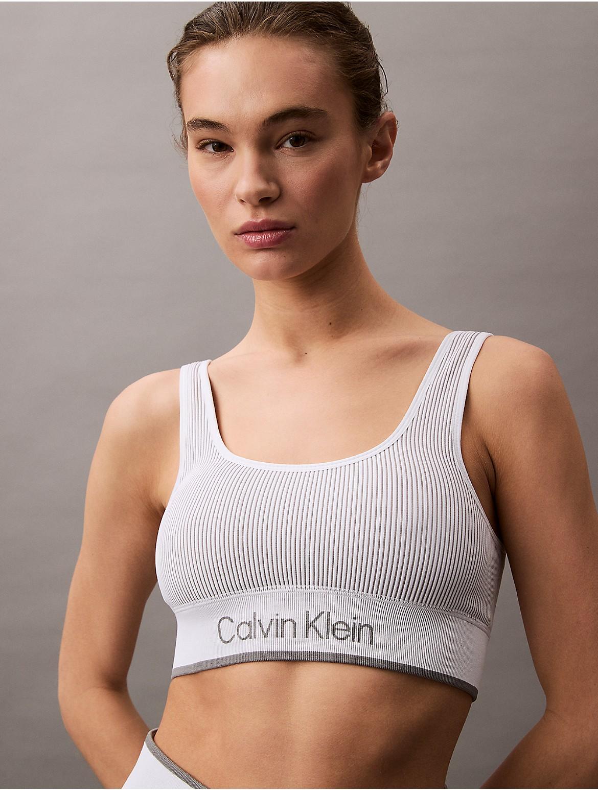 Calvin Klein Womens Rib Sport Medium Impact Sports Bra - Black Product Image