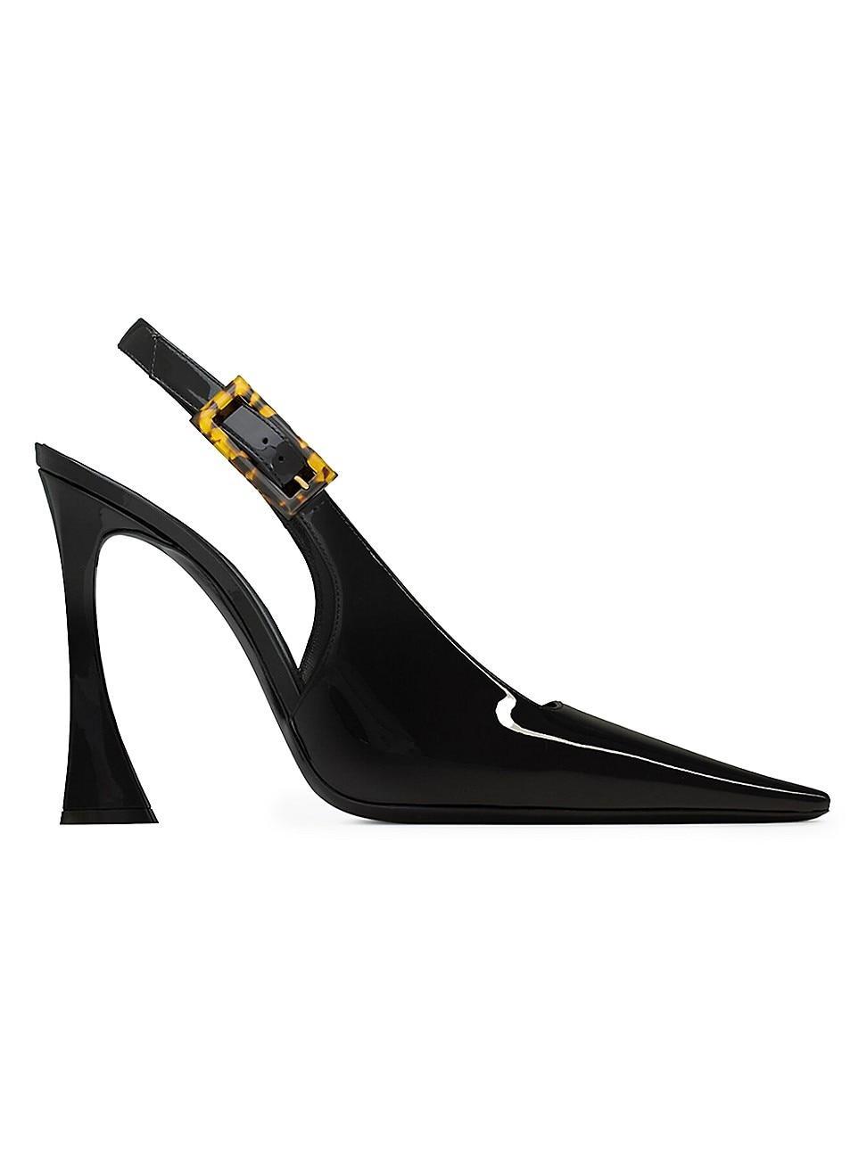 Saint Laurent Womens Dune Slingback Pumps In Patent Leather Product Image