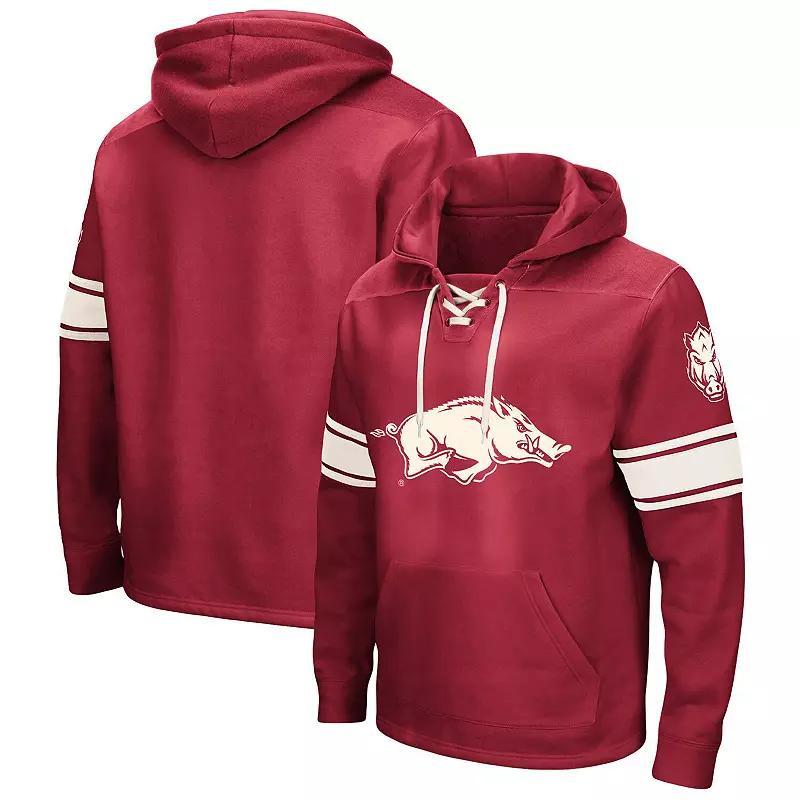 Men's Colosseum Cardinal Arkansas Razorbacks Big & Tall Hockey Lace-Up Pullover Hoodie, Size: XLT, Red Product Image