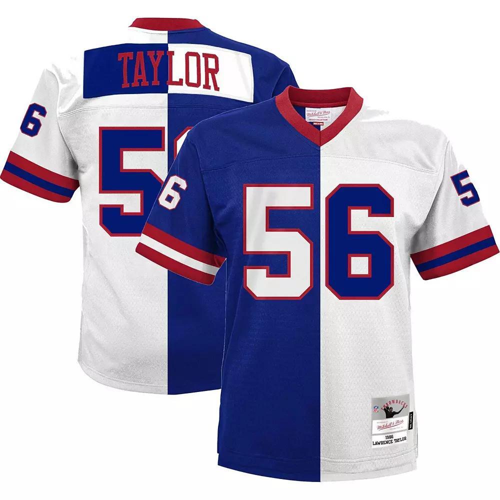 Men's Mitchell & Ness Lawrence Taylor Royal/White New York Giants Big & Tall Split Legacy Retired Player Replica Jersey, Size: XLT, Blue Product Image