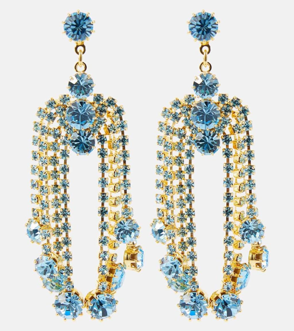 MAGDA BUTRYM Crystal Cascade Drop Earrings In Blue Product Image