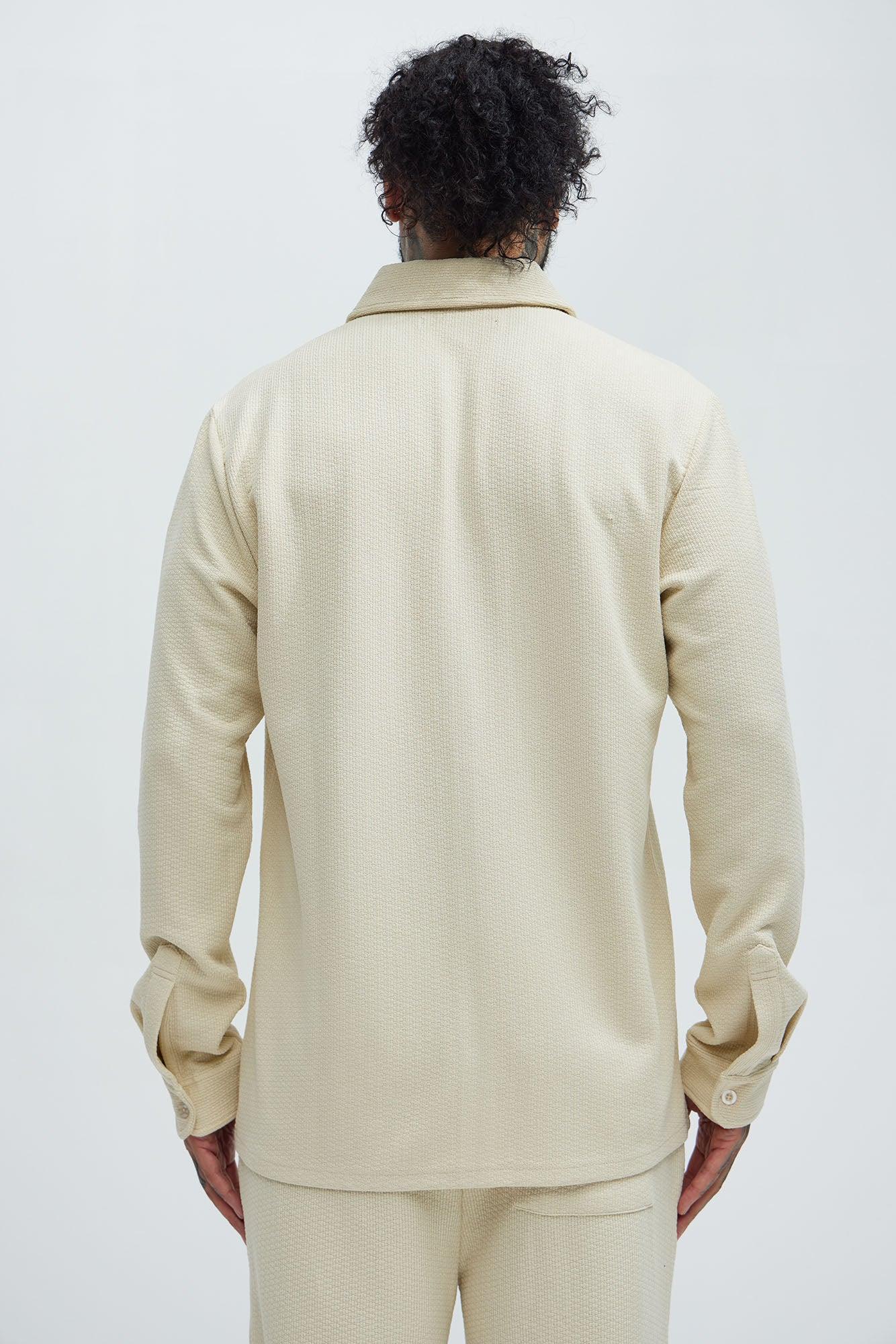 Capstan Textured Button Up Shirt - Cream Product Image