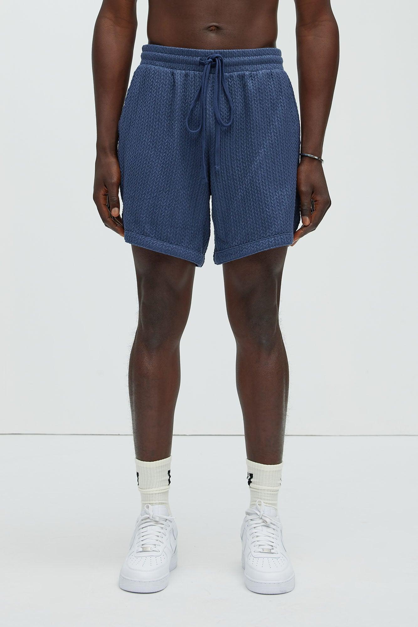 Catanina Textured Shorts - Navy Product Image