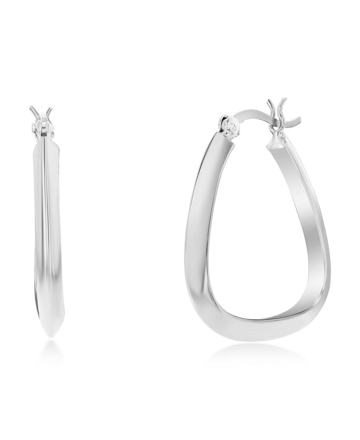 Argento Bella Triangle-Shaped Hoop Earrings, Womens, Sterling Product Image