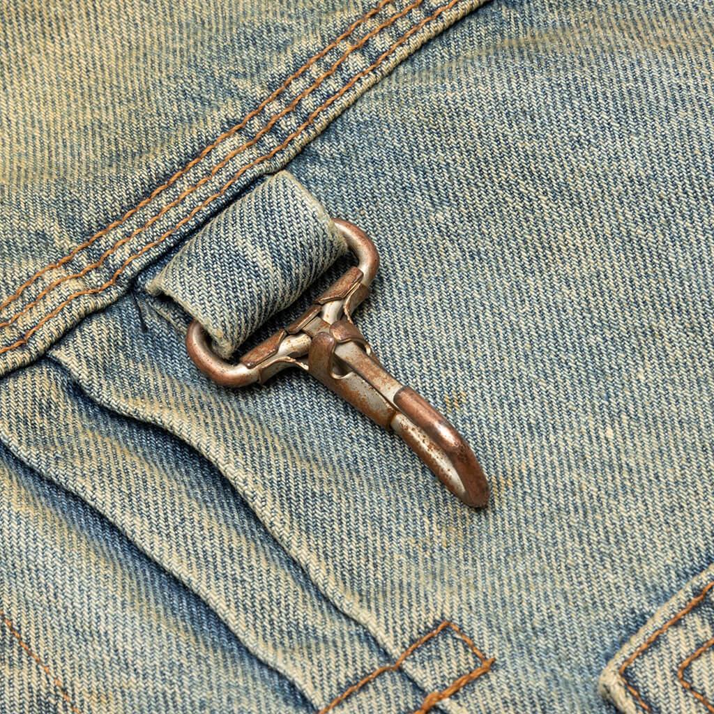 Washed Denim Jacket w/ Corduroy Collar - Denim Male Product Image