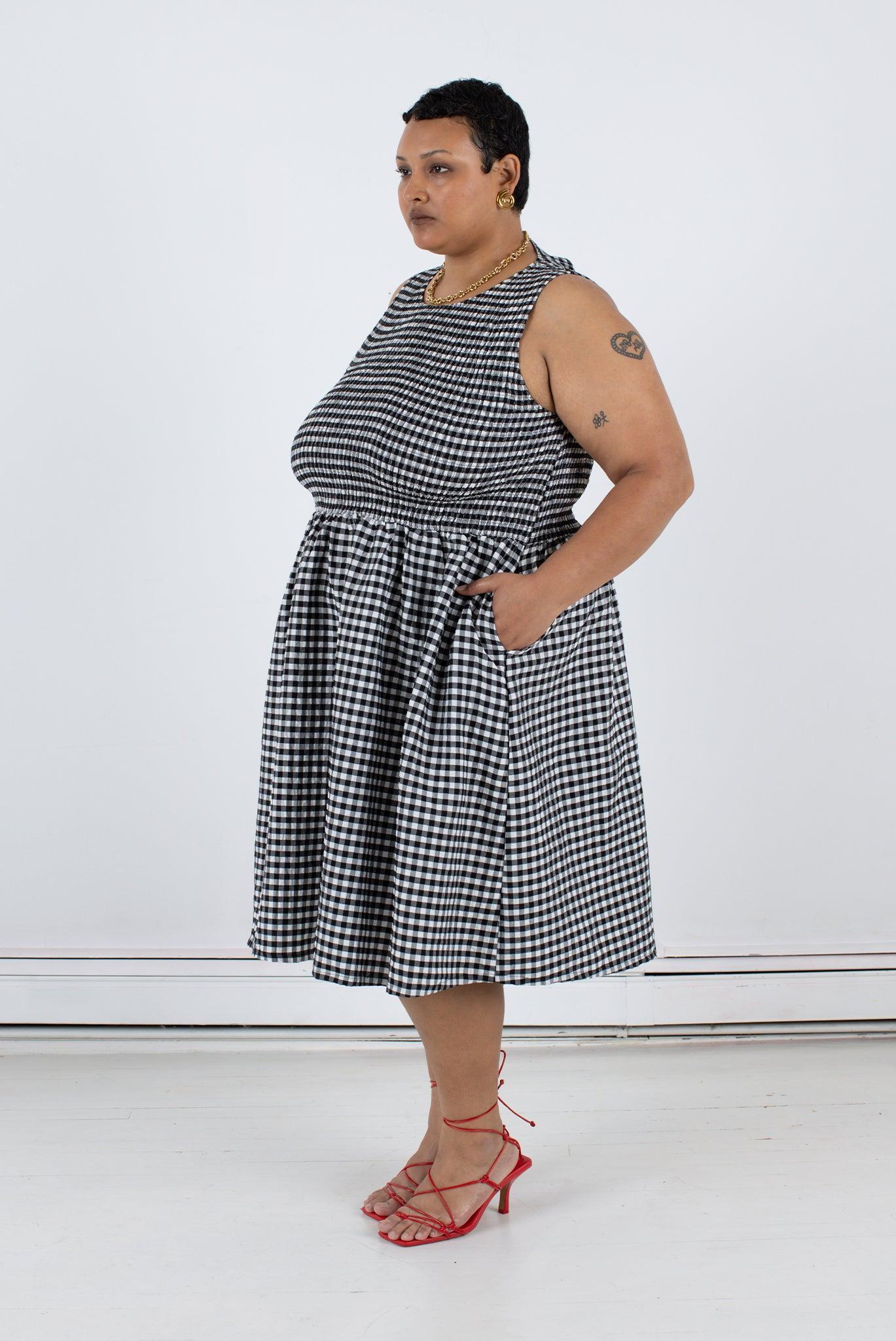 Garden Dress - Black Check Product Image