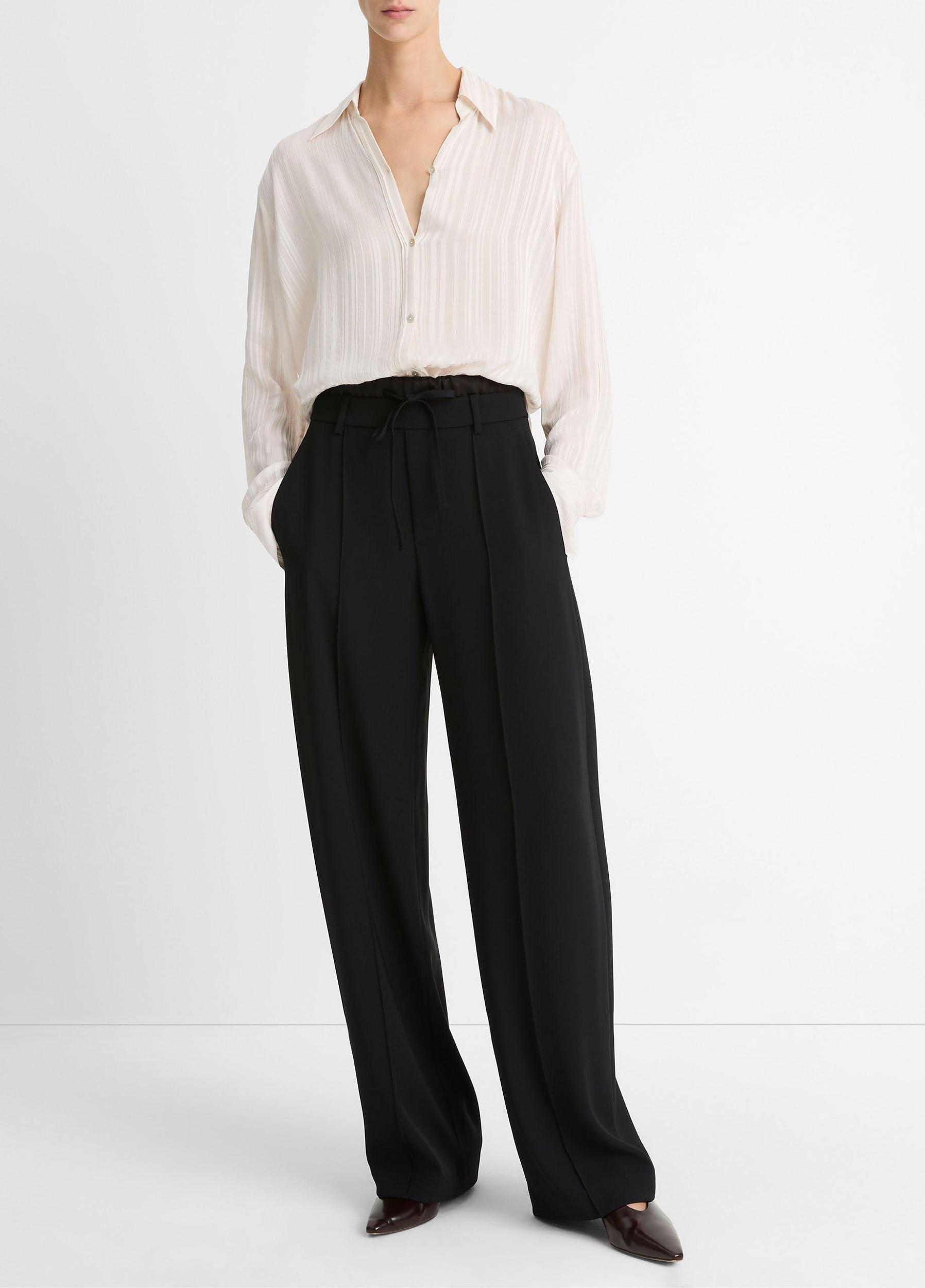 Sheer-Stripe Pintuck Blouse Product Image