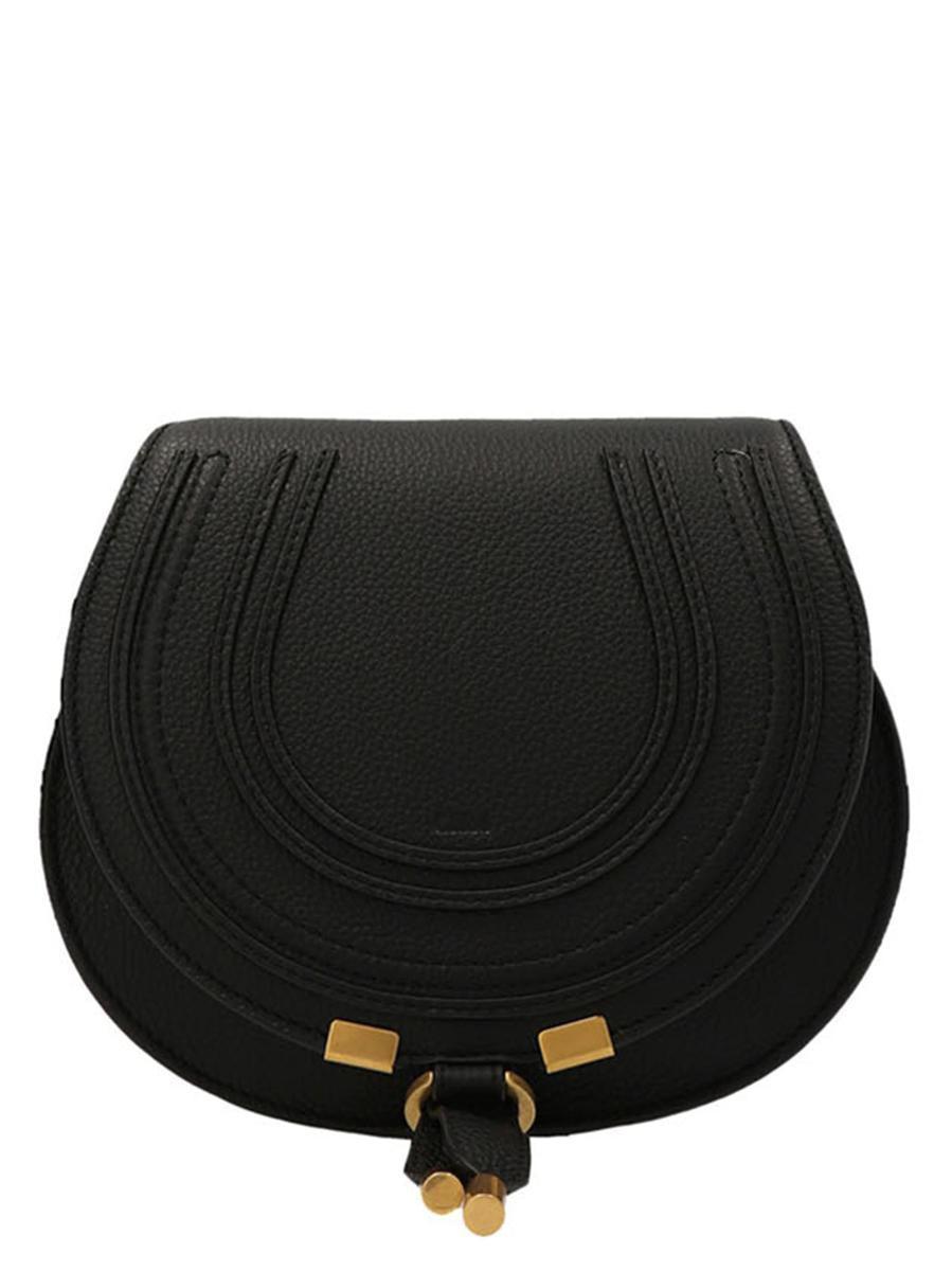 CHLOÉ Marcie Leather Small Bag In Black Product Image