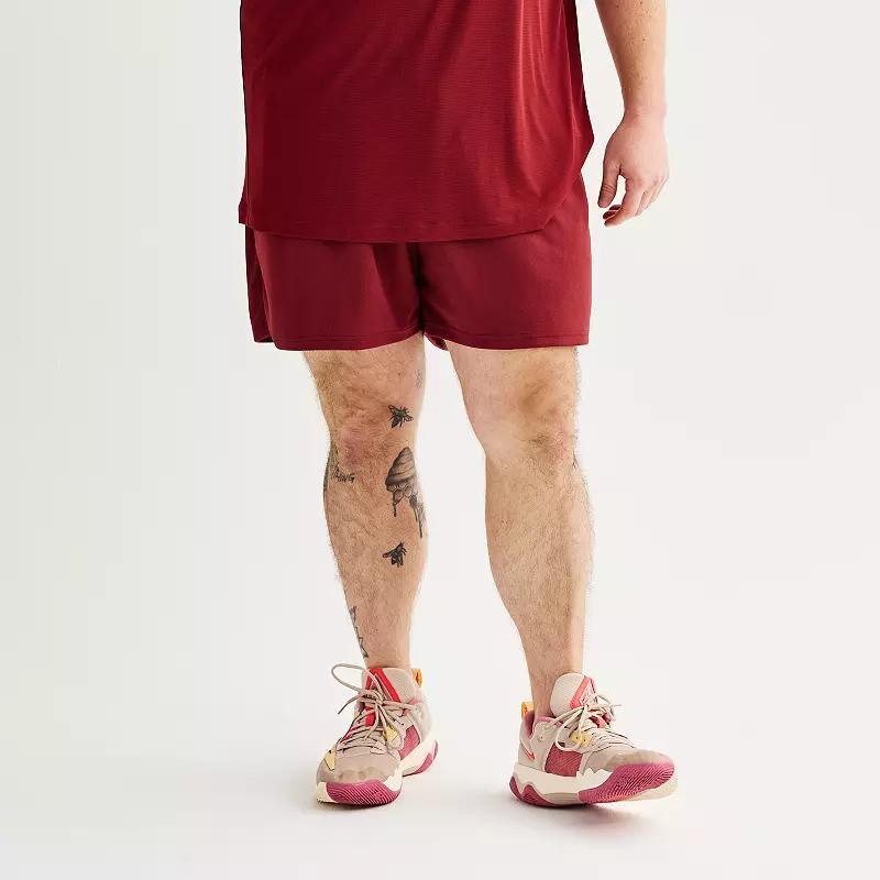 Big & Tall Tek Gear Above-The-Knee Mesh Shorts, Mens Pink Magnolia Product Image