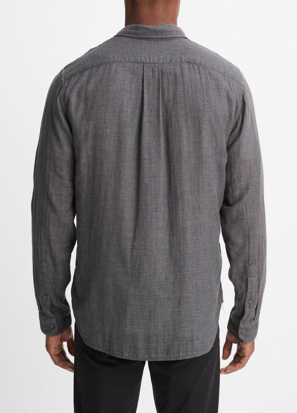 Mens Double Face Long Sleeve, Heather Coastal, Size S Vince Product Image