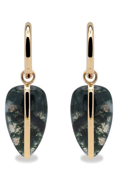 BY PARIAH Pebble Drop Hoop Earrings In Green Product Image