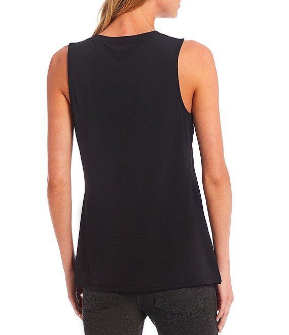 Ali Miles Crepe Luxe Sleeveless Round Neck Tank Product Image