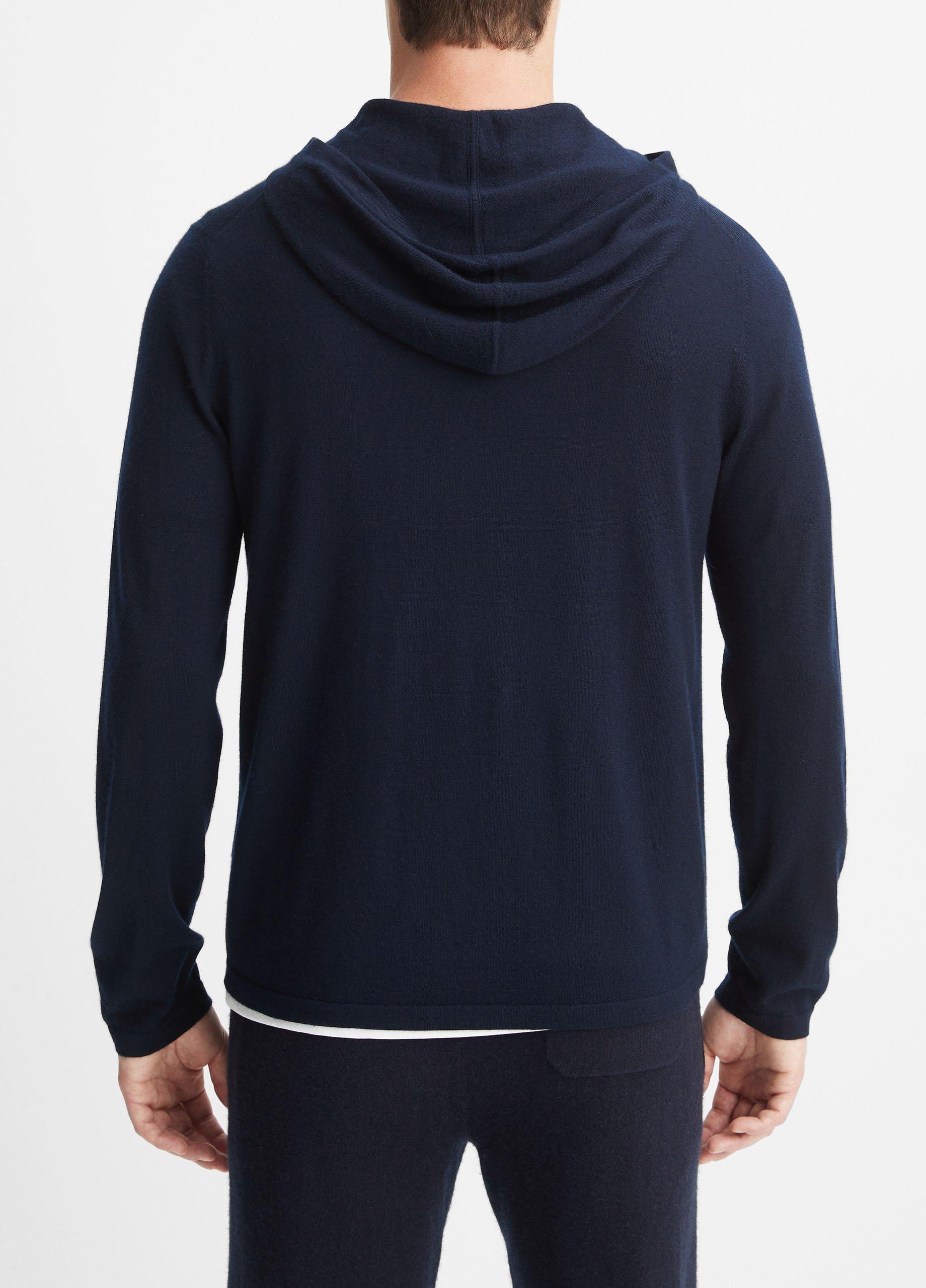 Mens Featherweight Wool Cashmere Pullover Hoodie, Heather White, Size XXL Vince Product Image