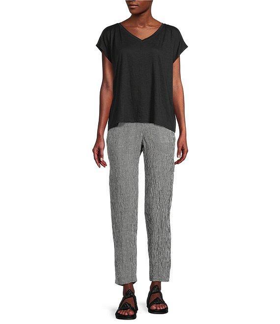 Eileen Fisher Organic Linen Jersey V-Neck Cap Sleeve Top Product Image