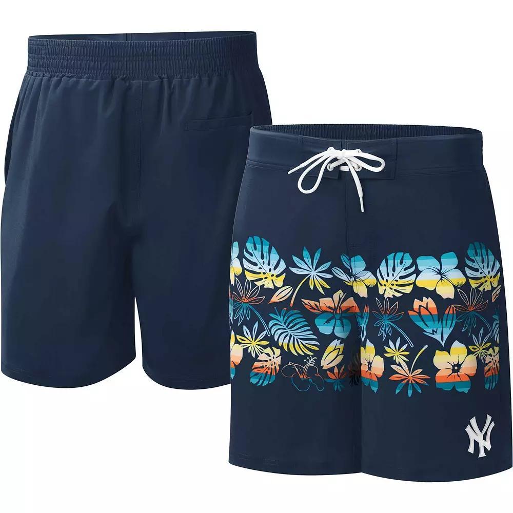 Men's G-III Sports by Carl Banks  Navy New York Yankees Breeze Volley Swim Shorts, Size: 4XL, Blue Product Image