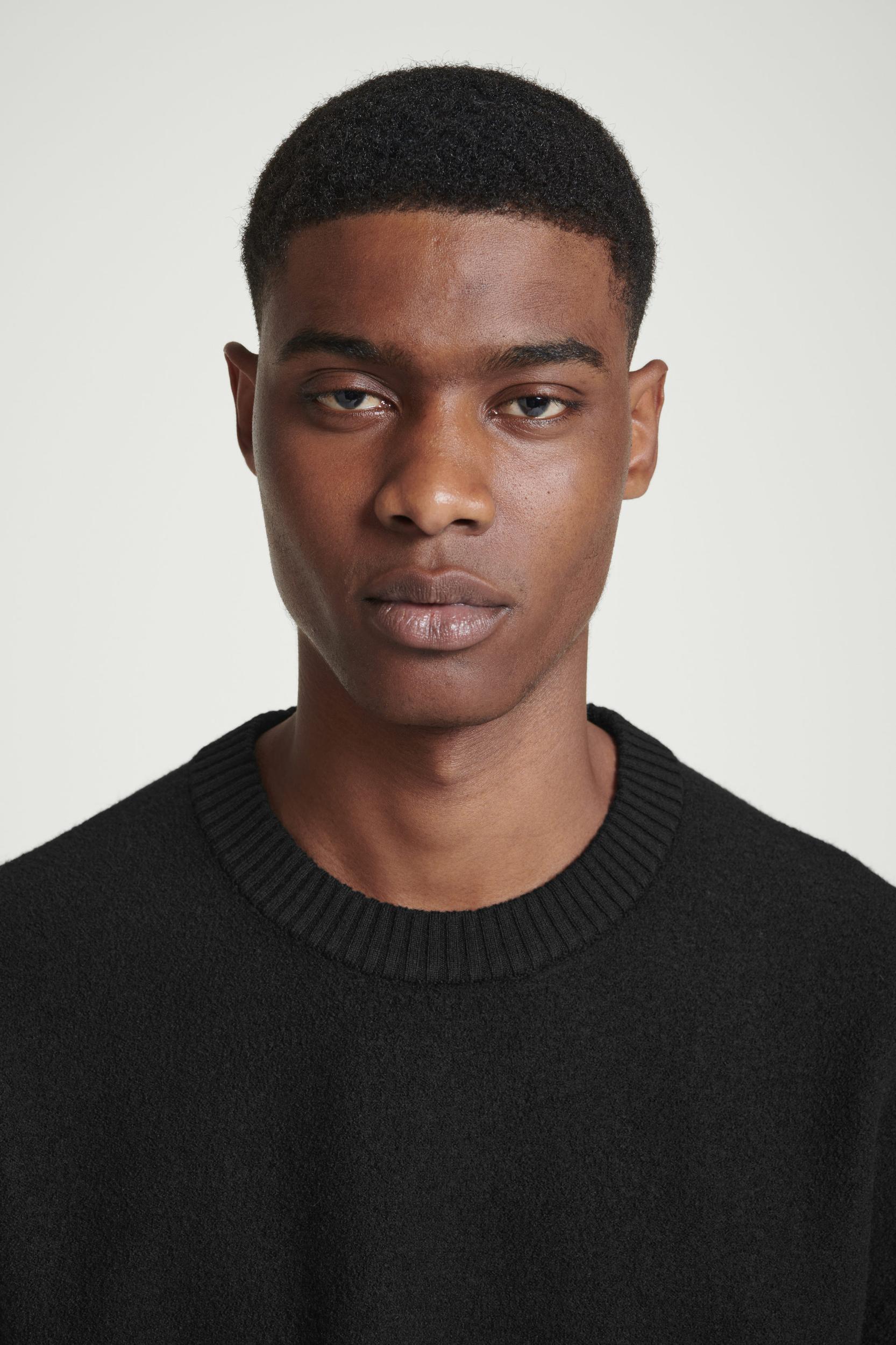 BOILED-WOOL CREW-NECK SWEATER Product Image