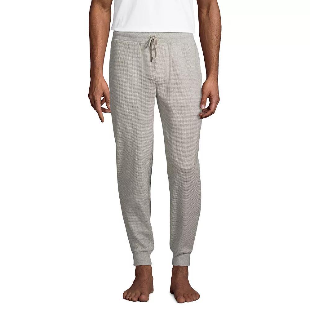 Men's Lands' End Waffle Jogger Pajama Pants, Size: Medium, Gray Grey Product Image
