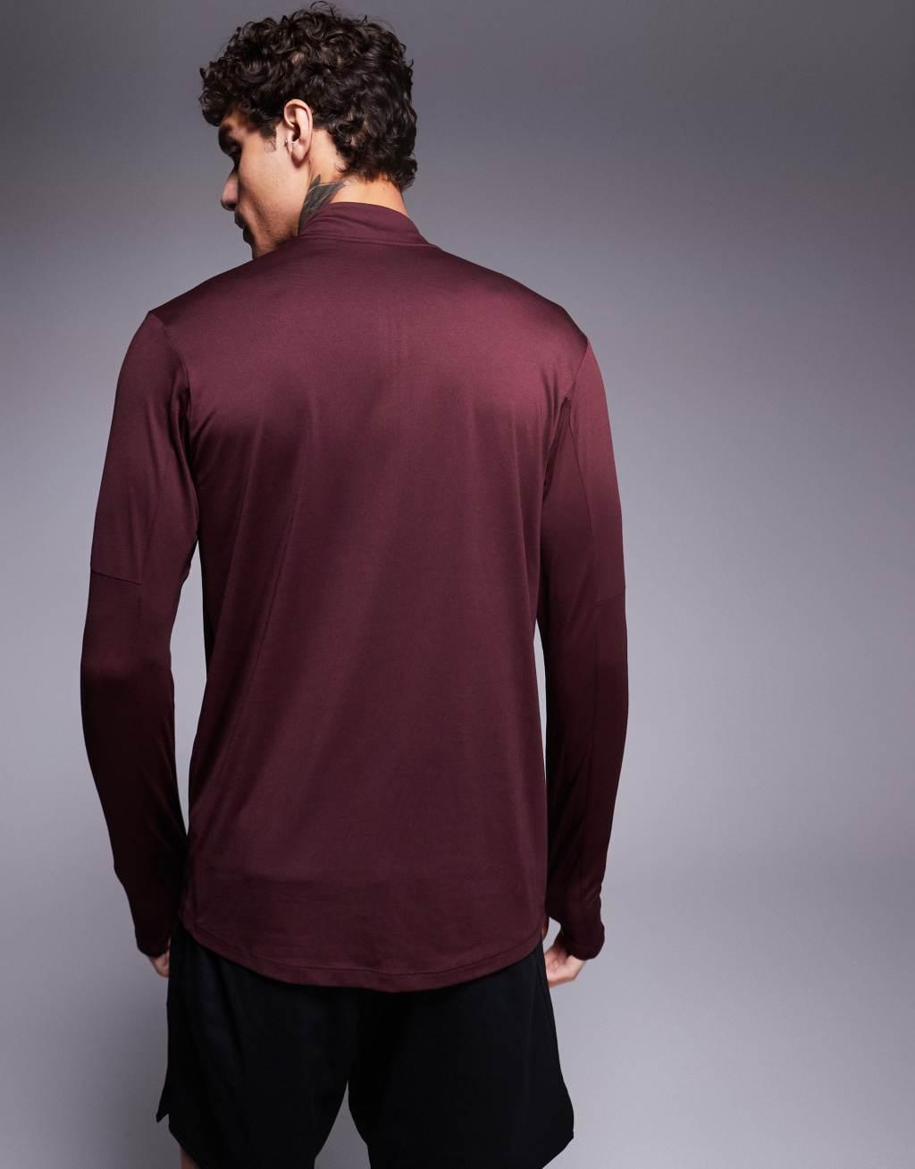 Nike Running Element half zip sweatshirt in burgundy Product Image