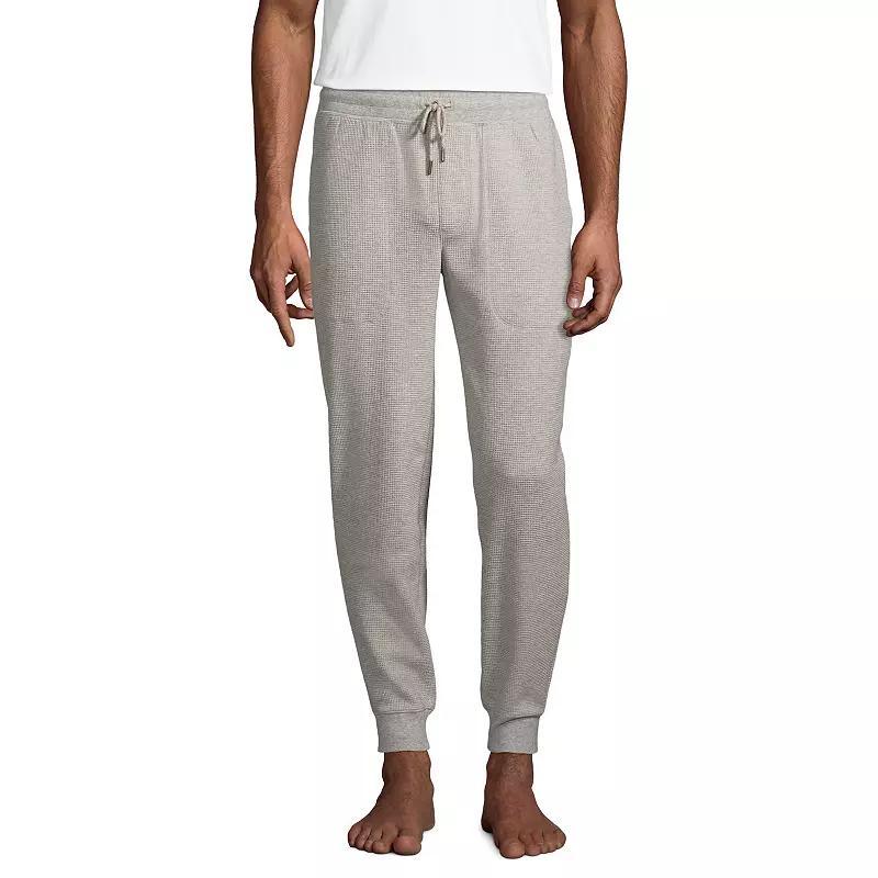 Men's Lands' End Waffle Jogger Pajama Pants, Size: Medium, Gray Grey Product Image