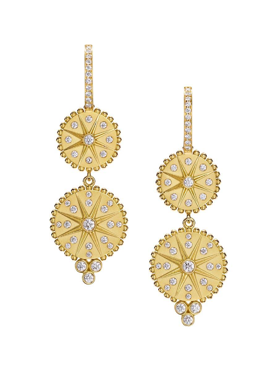 Womens Celestial Orbit 18K Yellow Gold & 0.67 TCW Diamond Double-Drop Earrings Product Image