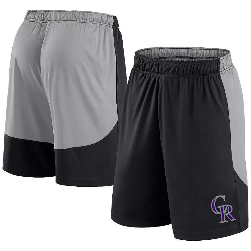 Men's Fanatics Black/Gray Colorado Rockies Go Hard Shorts, Size: 5XL Product Image