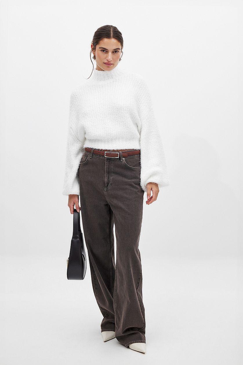 Fluffy Knitted Turtleneck Sweater Product Image