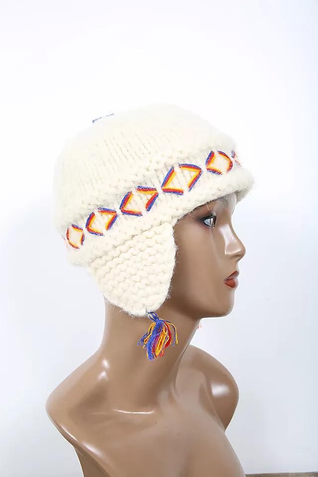 Vintage Cream Beanie Cap Hat Selected by Love Rocks Vintage Product Image