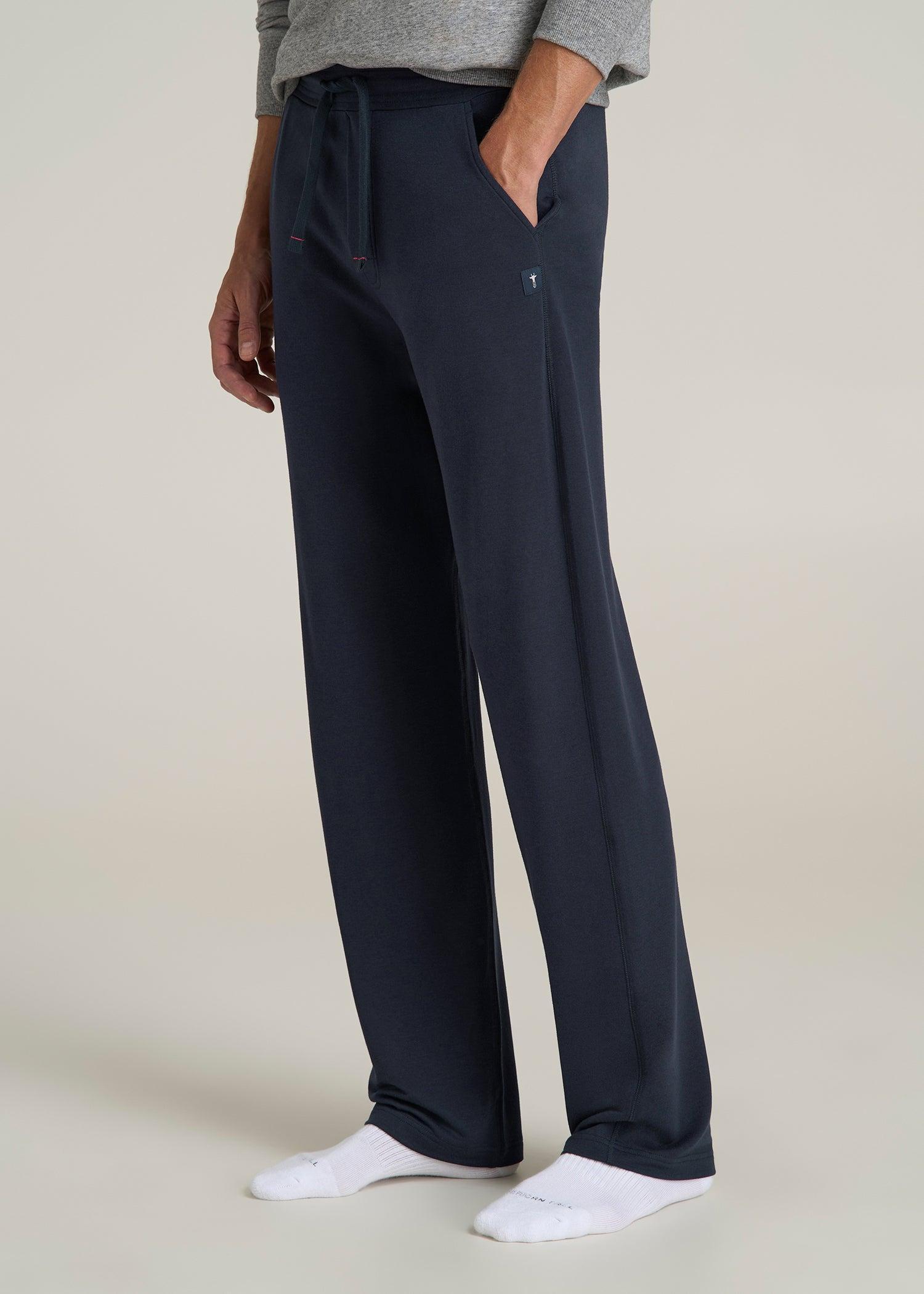 Open-Bottom Tall Men's Pajama Pants in Evening Blue Product Image