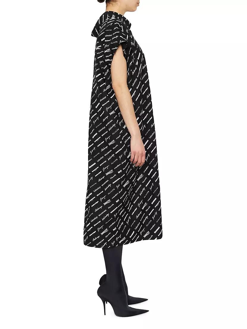 Logomania All Over Swing Collar Raw Cut Dress Product Image