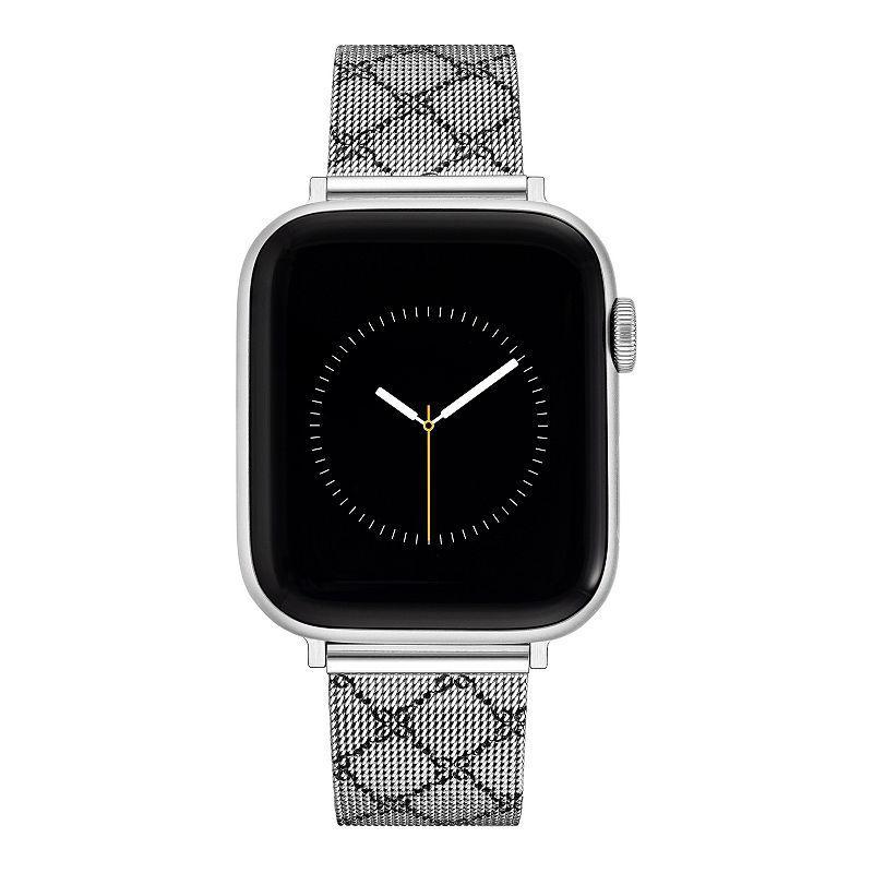 Nine West Womens Patterned Stainless Steel Mesh Band designed for Apple Watch Pink Product Image