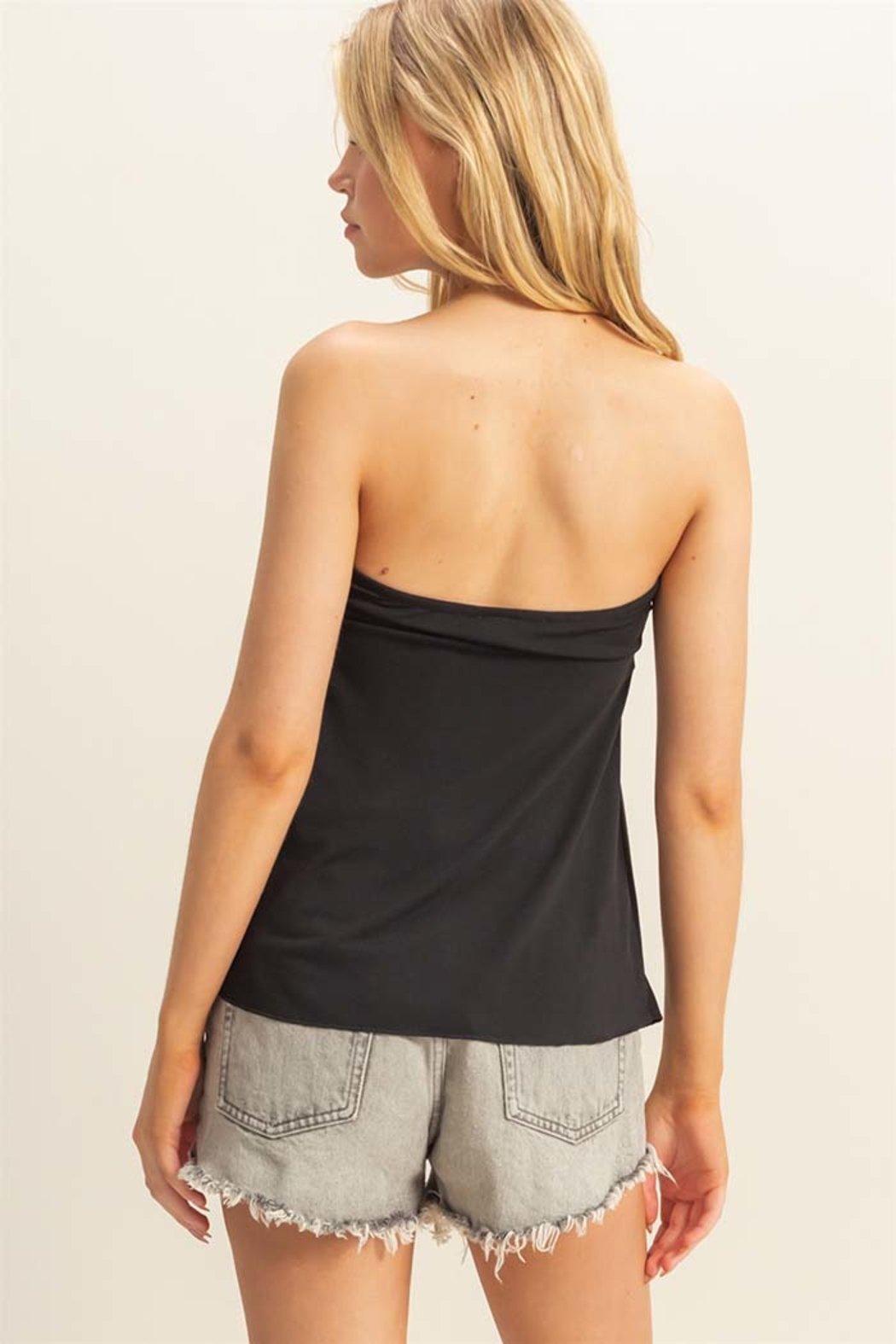 Knit Strapless Open Front Tube Top Product Image
