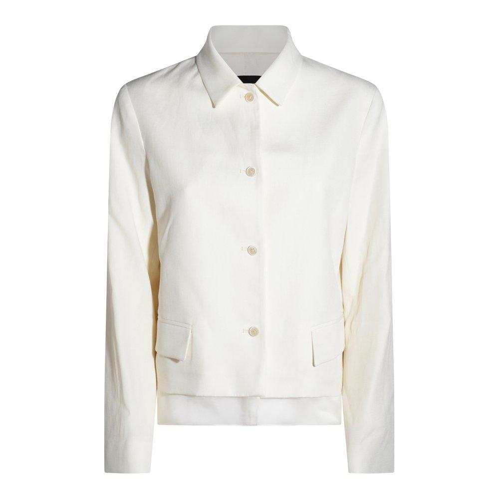 FABIANA FILIPPI Long Sleeved Buttoned Jacket In White Product Image