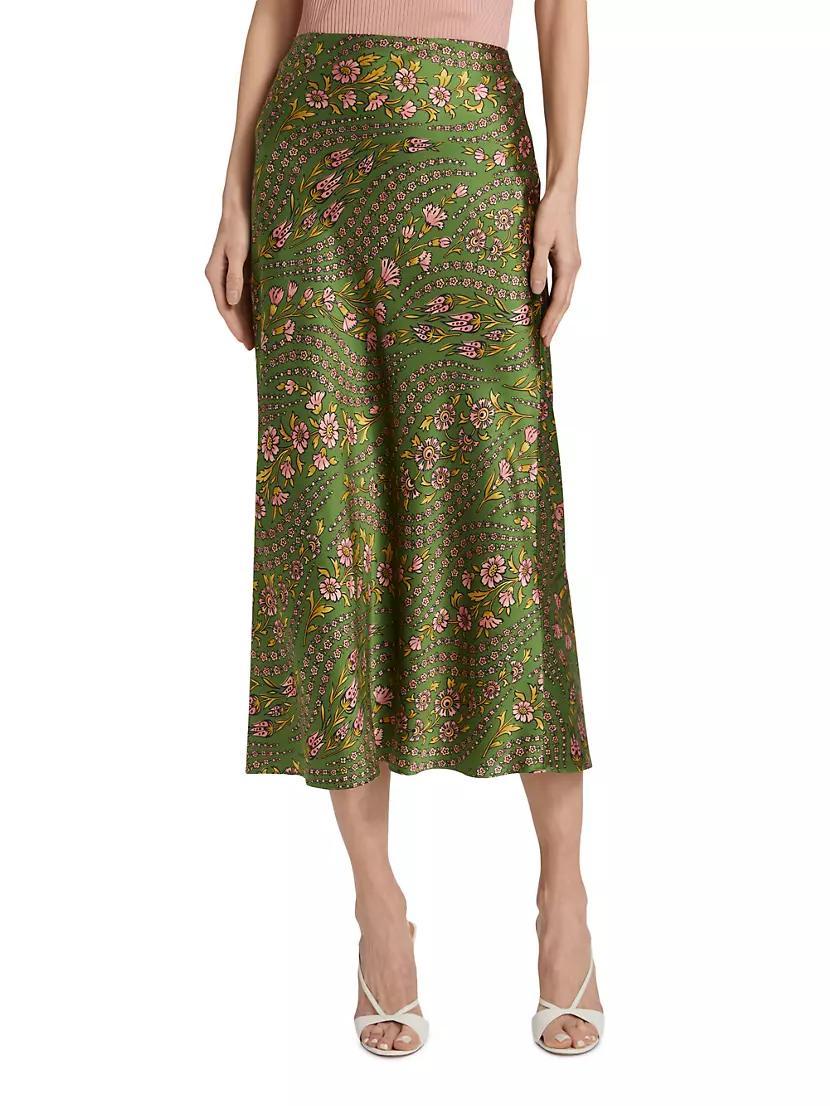 Clover Printed Silk-Blend Skirt Product Image