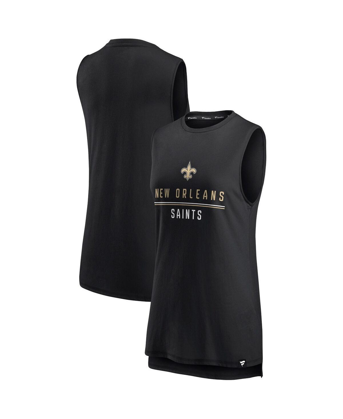 Women's Fanatics Branded Black New Orleans Saints True Contender Tank Top, Size: 2XL Product Image