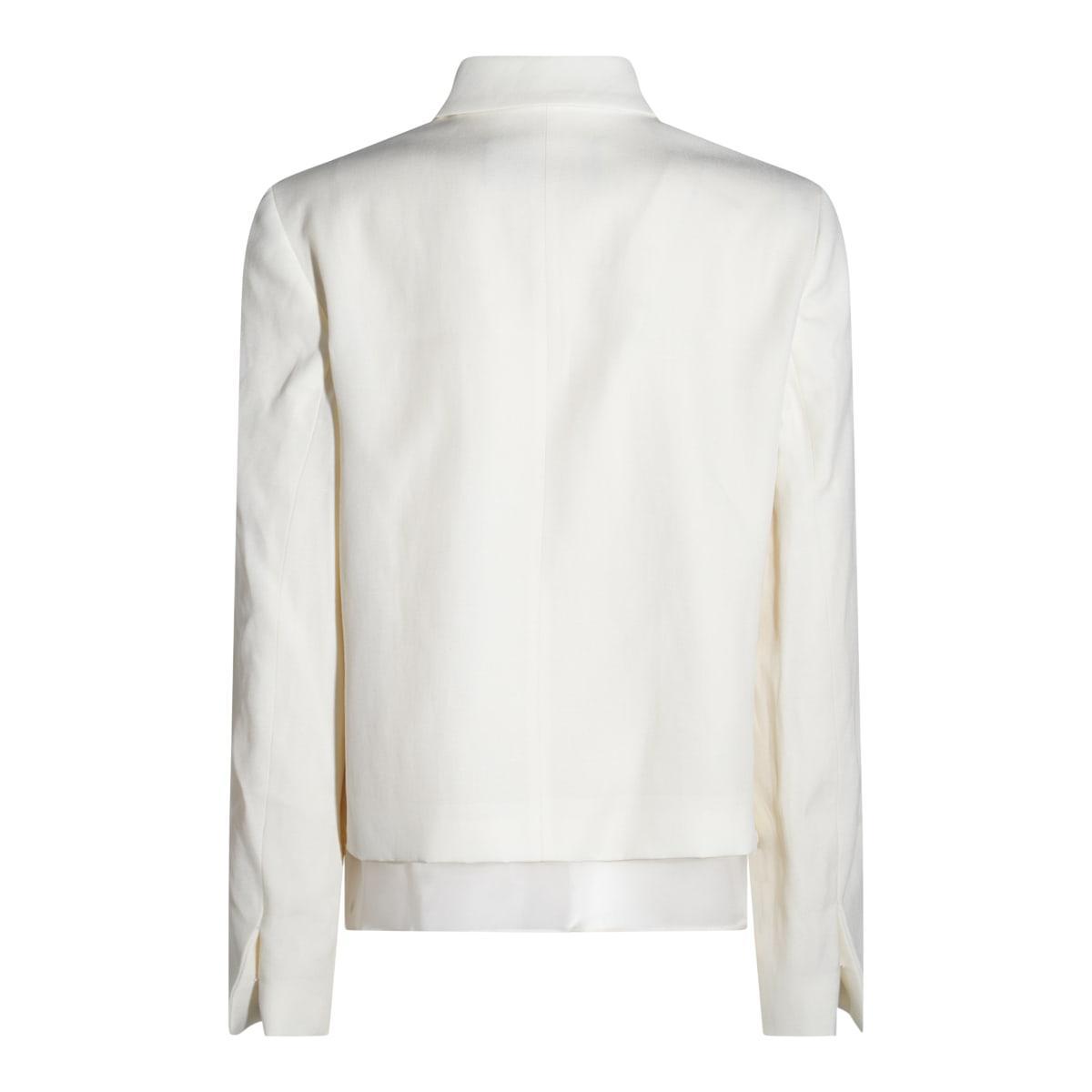 FABIANA FILIPPI White Wool Casual Jacket In Yellow Product Image