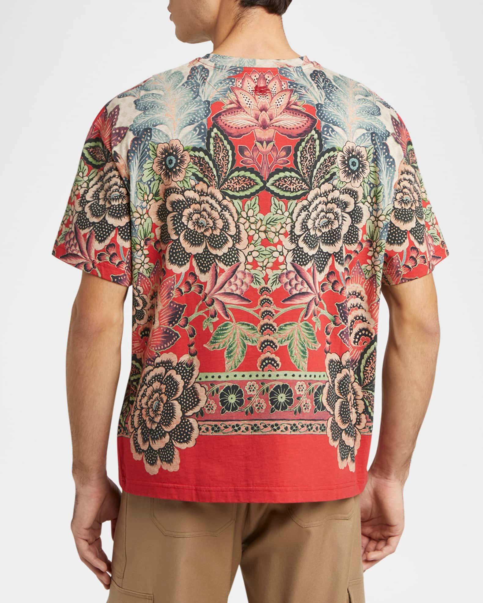 Men's Abstract Floral Crewneck T-Shirt Product Image
