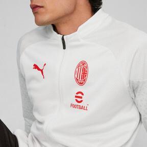 PUMA AC Milan Mens Soccer Training Jacket in Feather Grey/For All Time Red Product Image