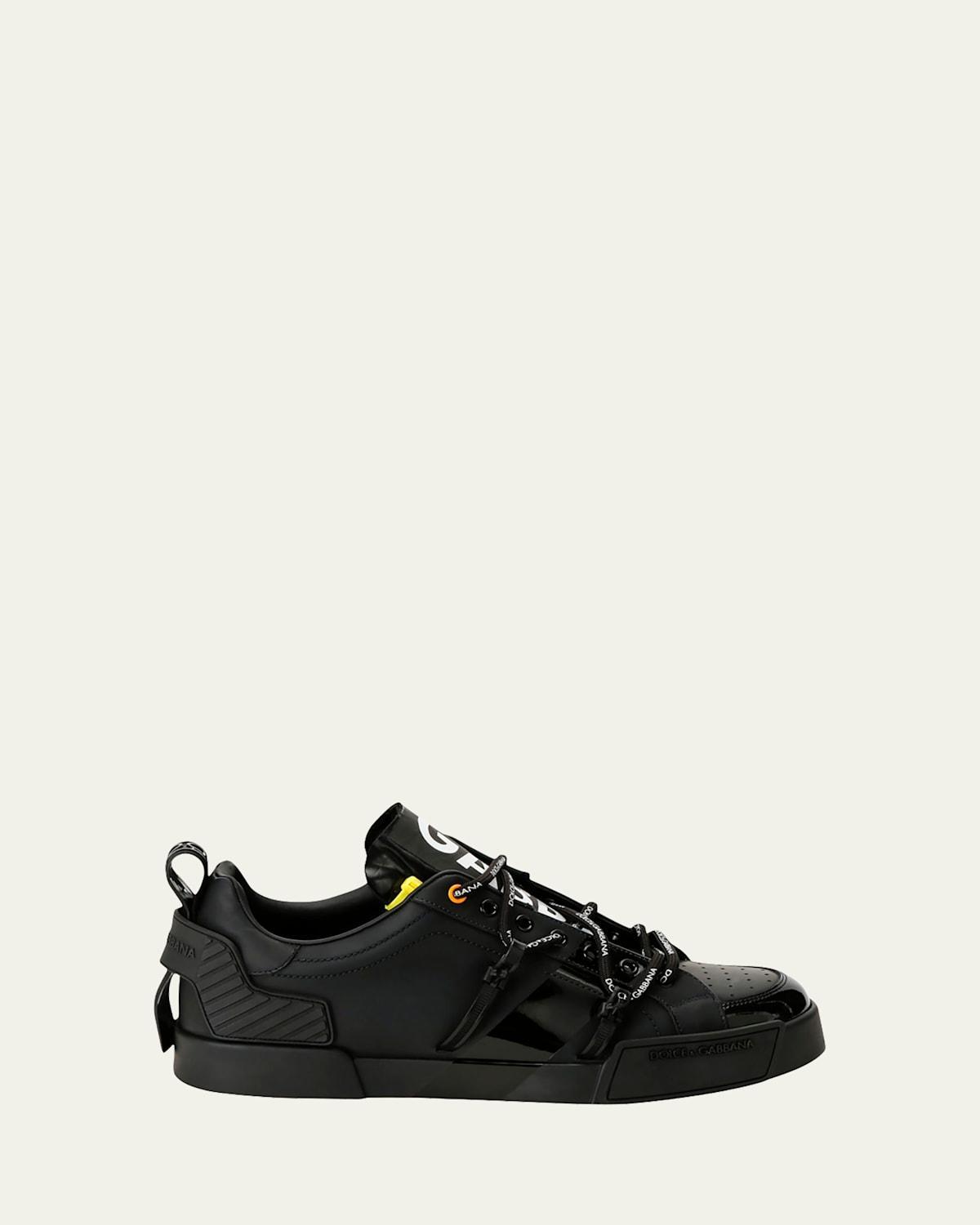 Mens Portofino Leather Logo Sneakers Product Image